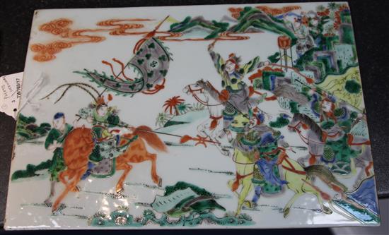A Chinese famille rose plaque, early 20th century, 44 x 31.8cm